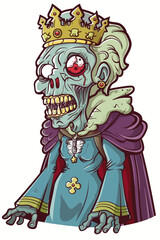 A creepy zombie king with a crown on his head