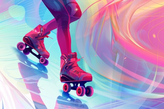 vector background for a rolling skate event, roller skating 