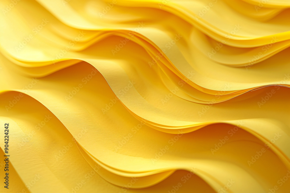 Poster yellow paper texture background with wavy line pattern, yellow background with copy space for text a