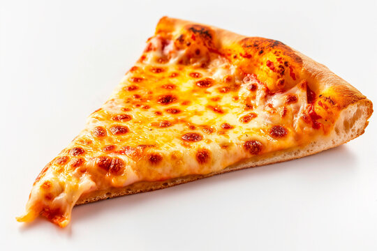 tasty slice of pizza on white background