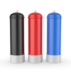 Whipped Cream Charger Cylinder Blank template 3d render illustration.