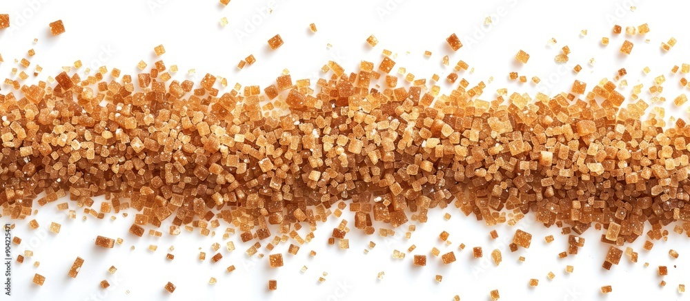 Aufkleber java sugar also called organic brown palm sugar shown on a white background with copy space image