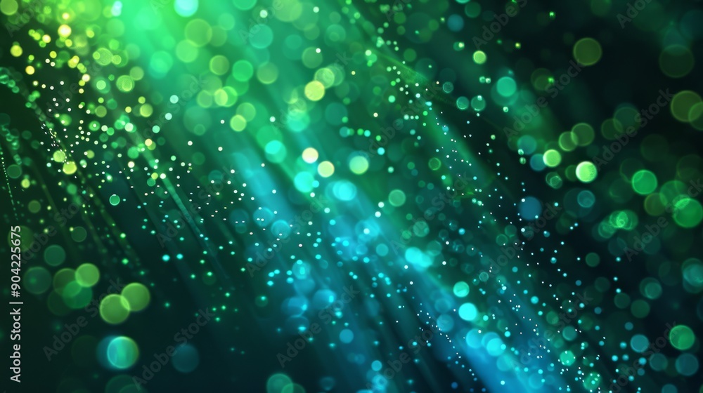 Aufkleber the green and blue bokeh, along with shimmering particles, create a captivating vibe for a dreamy se