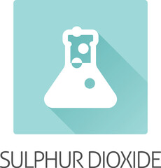 A laboratory glass beaker chemistry icon concept. Possibly an icon for the sulphur dioxide allergen or allergy.