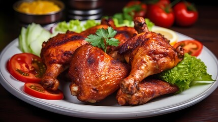 Juicy and golden roasted chicken, perfectly seasoned for a delicious and hearty meal.