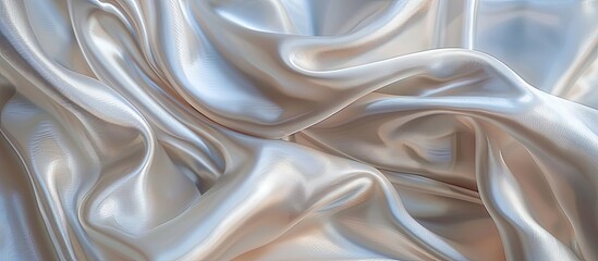 Fototapeta premium Background of white silk fabric showcasing copy space image