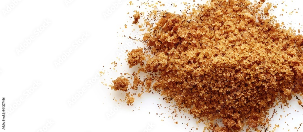 Poster java sugar also called organic brown palm sugar displayed on a white background with copy space imag