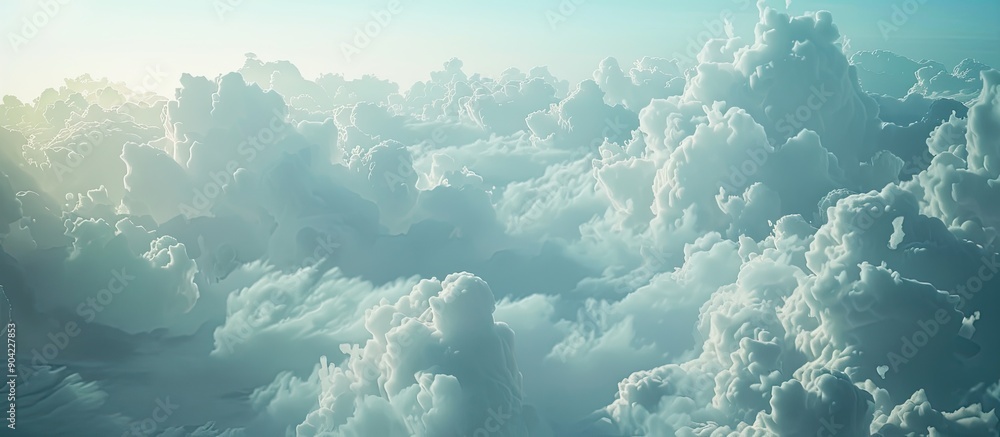 Poster enjoy a captivating scene of clouds in a serene setting with a stunning copy space image