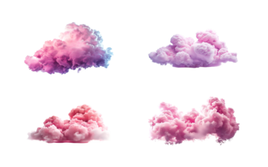 Pink clouds on white background	