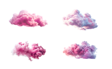Pink clouds on white background	