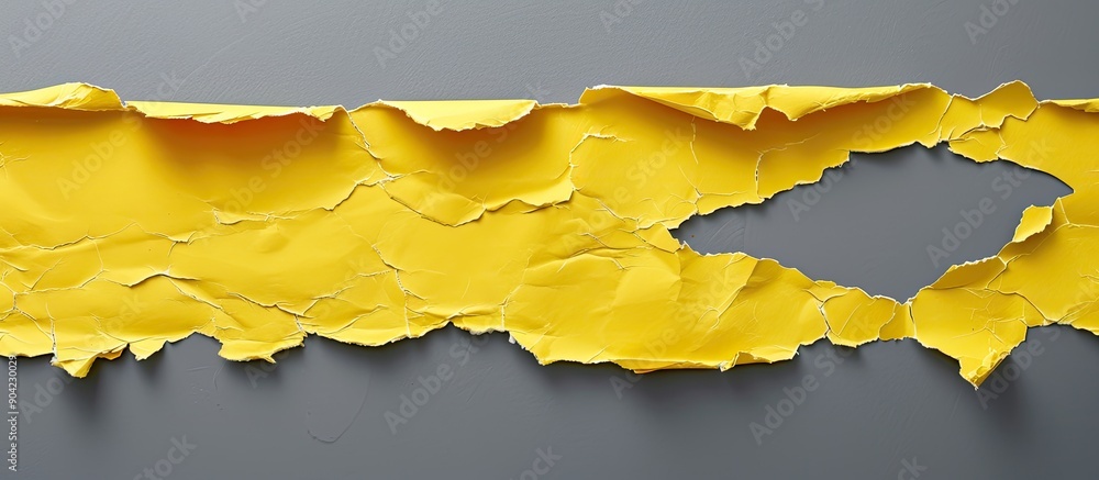 Aufkleber yellow torn paper with a gray backdrop featuring a project management message serving as a symbolic 