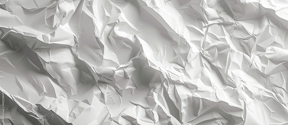 Wall mural Texture background of a crumpled white paper poster with copy space image