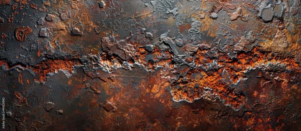 Poster aged and weathered rusty iron background with copy space image