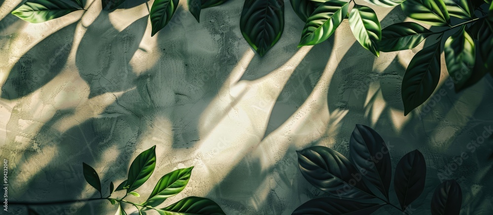 Poster summer themed photo with leaf shadows creating a background copy space image