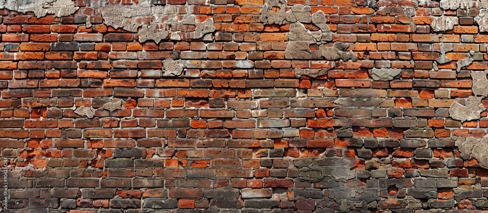 Poster use an image of a brick wall with a mix of old and new bricks as a versatile backdrop for designs an