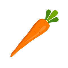 Simple carrot vector, Carrot icon on white background.