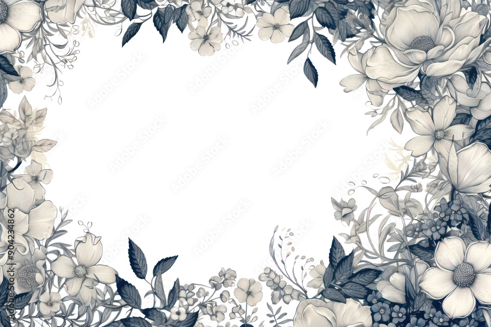 Canvas Prints png toile with jasmine border pattern backgrounds illustrated.