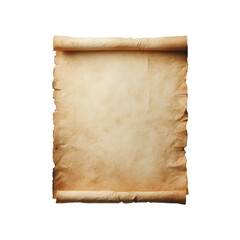 An isolated PNG photo of a piece of parchment paper, slightly aged with a rough texture and yellowed edges