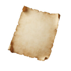 An isolated PNG photo of a piece of parchment paper, slightly aged with a rough texture and yellowed edges