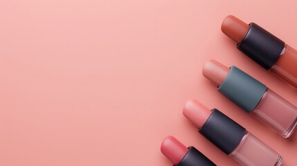 Obraz premium Lipstick Colors on Pink Background