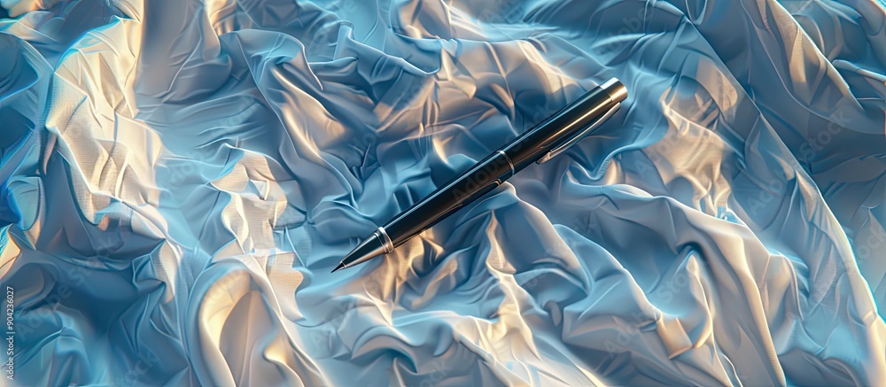 Poster pen placed on top of a flat lay sheet with copy space image