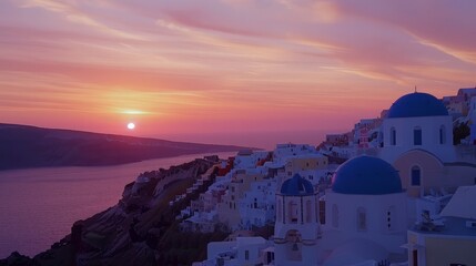 Sunset Over Santorini, Greece