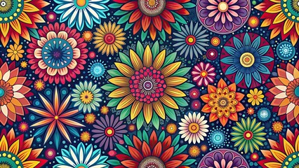 Abstract flat 2D flower pattern, repeat, abstract, pattern, flat, flower, design, background, texture, artistic