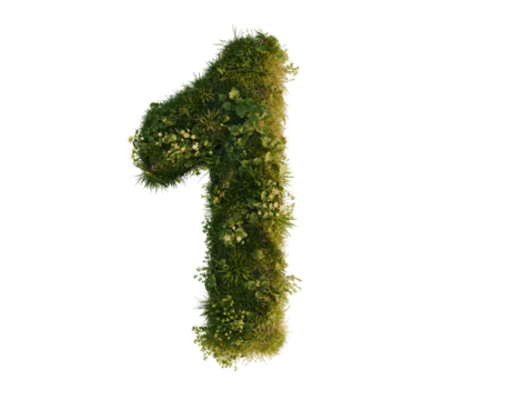 Flower number one on a transparent background. 3D rendering.
- Powered by Adobe