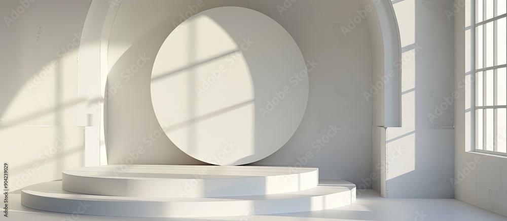 Canvas Prints Podium on a white background for product photography with copy space image