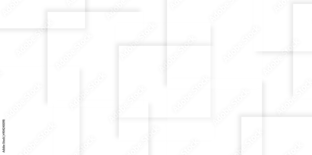 Poster abstract white and grey geometric overlapping square pattern background with shadow. paper texture d