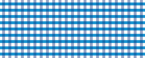 Blue gingham fabric square checked seamless pattern vintage background.