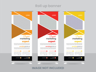 modern roll up banner template design.