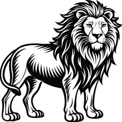 lion silhouette vector design on white background.