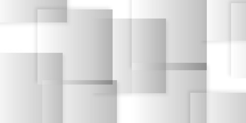 Abstract white background design with layers of textured white transparent material in triangle and squares shapes. White color technology concept geometric line vector white light grey background.
