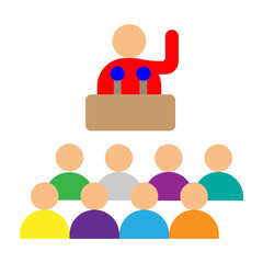 Political Campaign Speech Vector Flat Icon Design