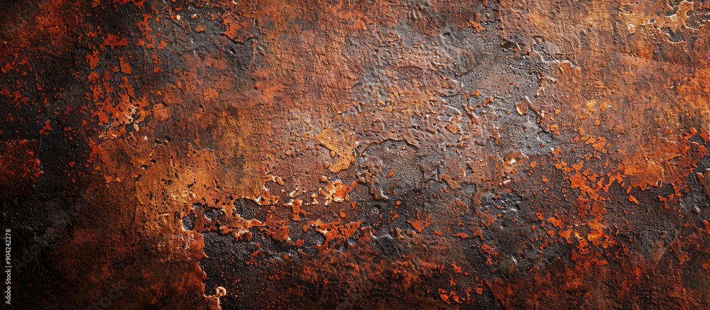 Poster aged and weathered rusty iron background with copy space image