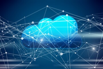 Internet of Things, cloud computing concept, blue cloud