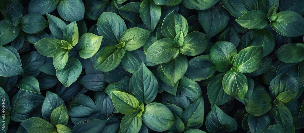 Poster creative design layout featuring a nature themed abstract green leaves texture as a background with 