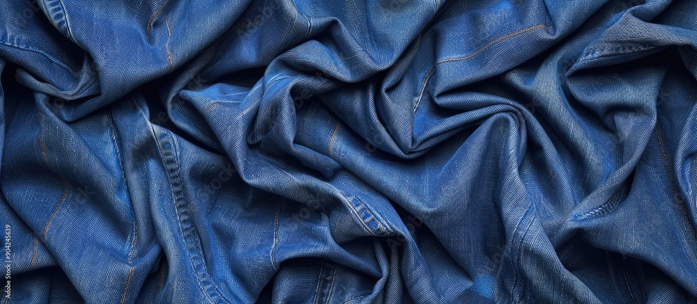 Poster background of denim fabric in blue with empty space for text or images. copy space image. place for 