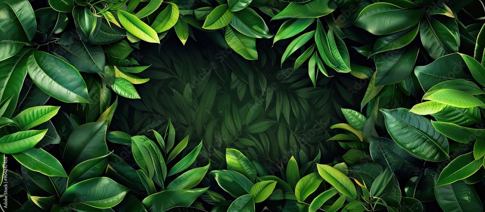 Canvas Prints natural concept background of lush green mango leaves with copy space image