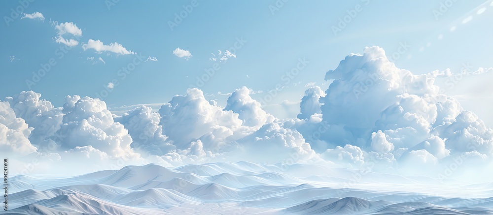 Poster clouds billowing above the distant ridge with copy space image