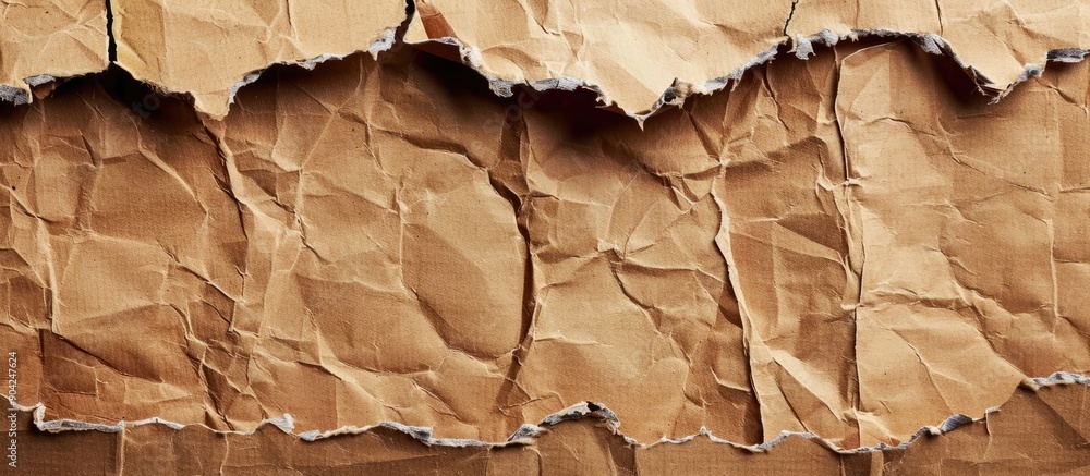 Poster conceptual sales strategy symbol portrayed on torn paper against a cardboard backdrop with copyspace