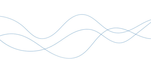 Abstract blue wavy lines. Vector background.