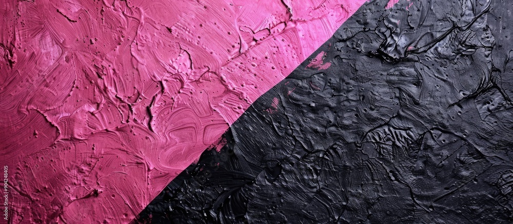 Poster detailed close up shot of textured pink and black paper ideal for use as a banner background with am