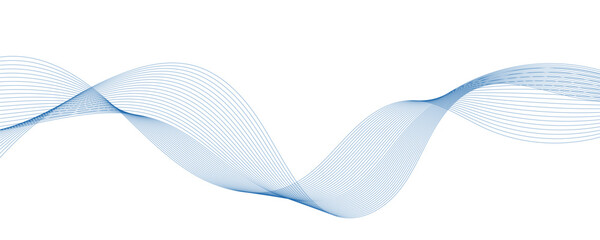 Abstract blue wavy lines. Vector background.