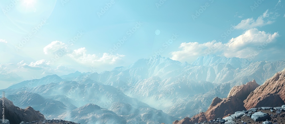 Poster free sky background included for product or ad design with copy space image