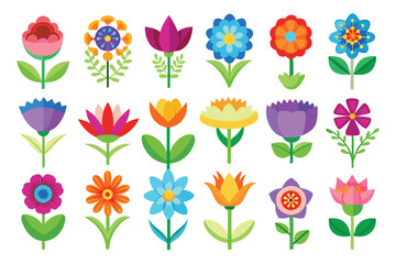 Obraz premium A Colorful Collection of Geometrically Designed Flowers