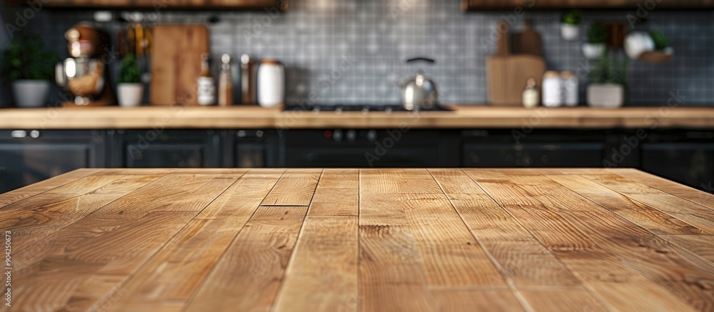 Aufkleber a wooden countertop in the foreground with a clear background ideal for showcasing products or image