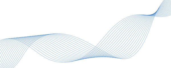 Abstract blue wavy lines. Vector background.