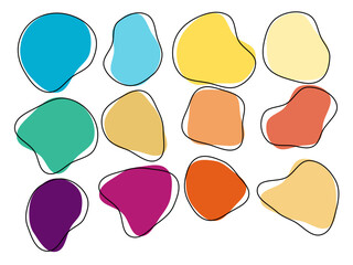 Colourful Abstract Shapes Fluid with Line